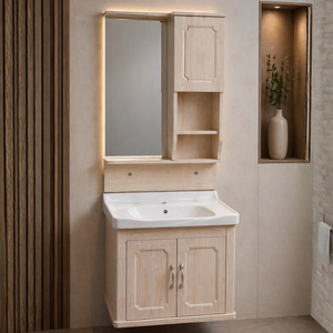 مغسلة خشب استيكر 612 بيج مقاس 60 سم