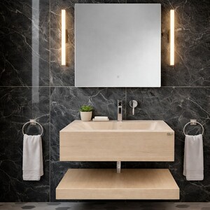 مغسلة TATO رخام   - ⁠مراية 3 اضاءات Ey