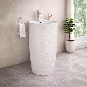 مغسلة برميل 526 ( أبيض ) +مرايه  ليد هديه