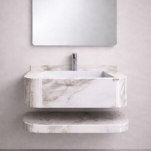 مغسلة رخام بمرايه ليد 3 اضاءات FY-08