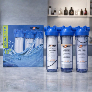 فلتر مياه ثلاث مراحل شفاف TATO لتنقية المياه المنزلية