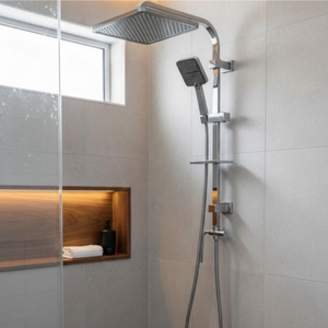 مسطرة دش مربعة كروم وأسود موديل 2031