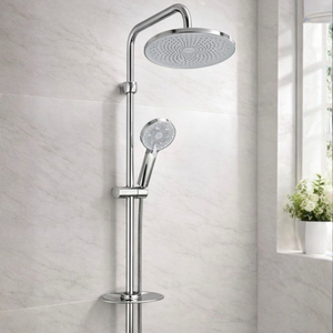 مسطرة دش دائرية كروم وأسود موديل 2033 طقم كامل (سماعة + طاسة)