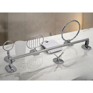 طقم اكسسوارات حمام 6 قطع كروم وأسود وذهبي موديل 20030