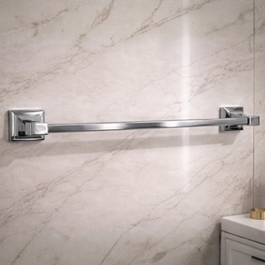 علاقة مناشف مفردة مربعة كروم وأسود موديل 20140