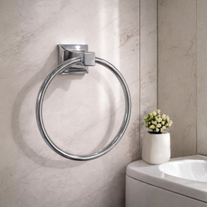 علاقة مناشف دائرية مودرن كروم وأسود موديل 20440